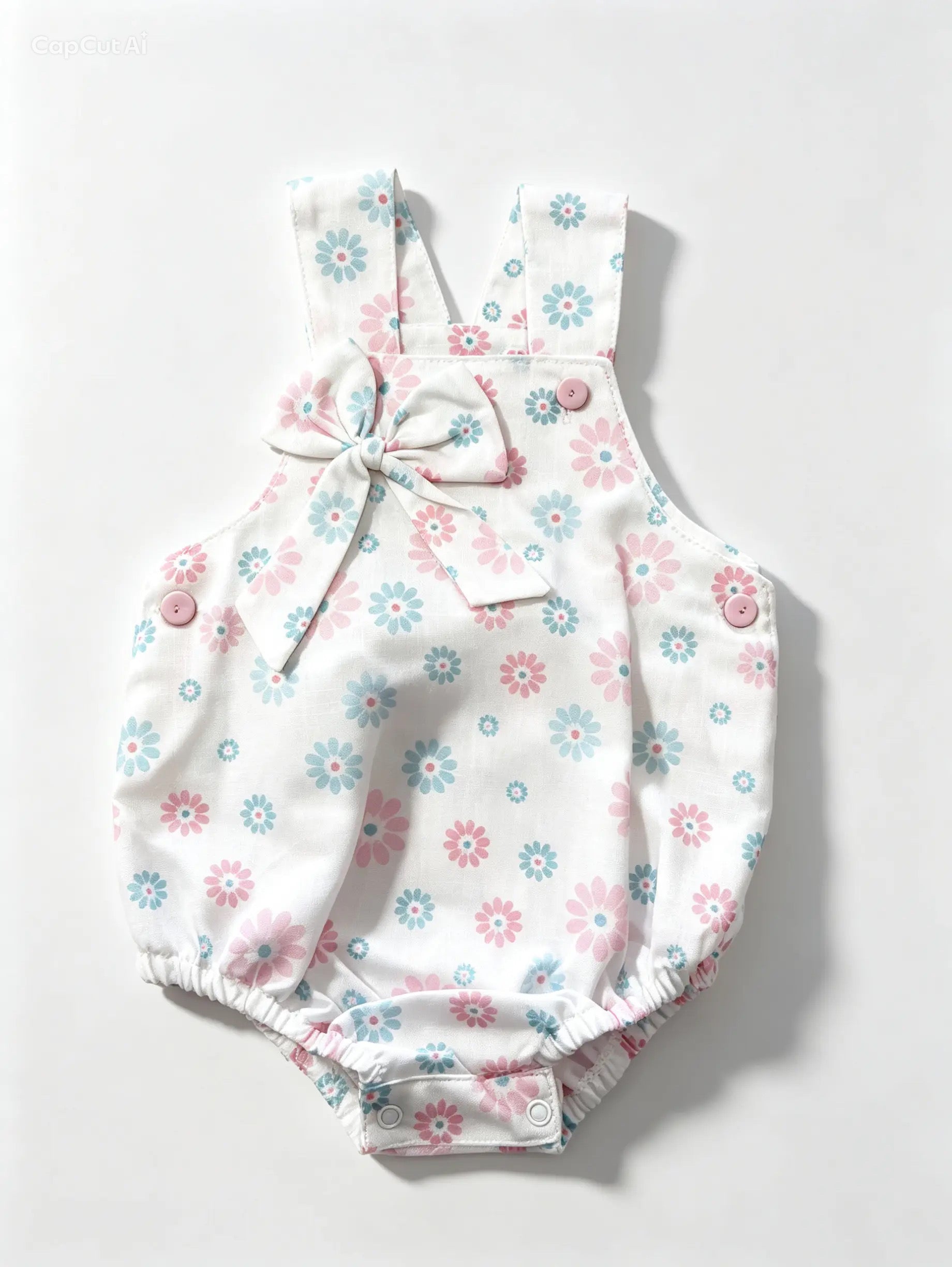 Conjunto rosado flor + overol
