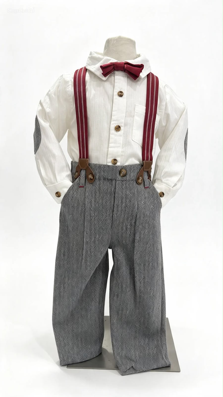 Traje con tiradores