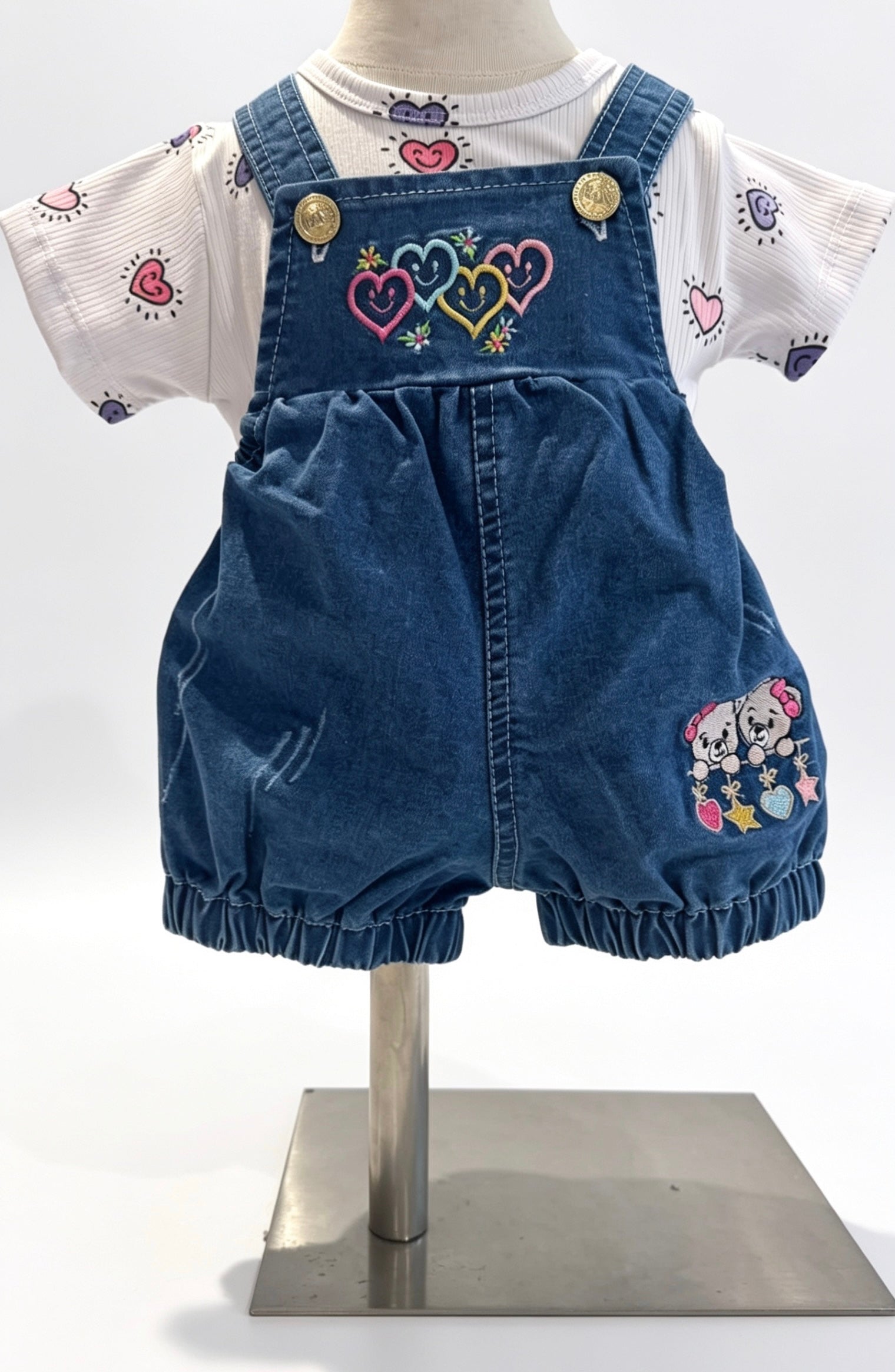 Overol heart denim