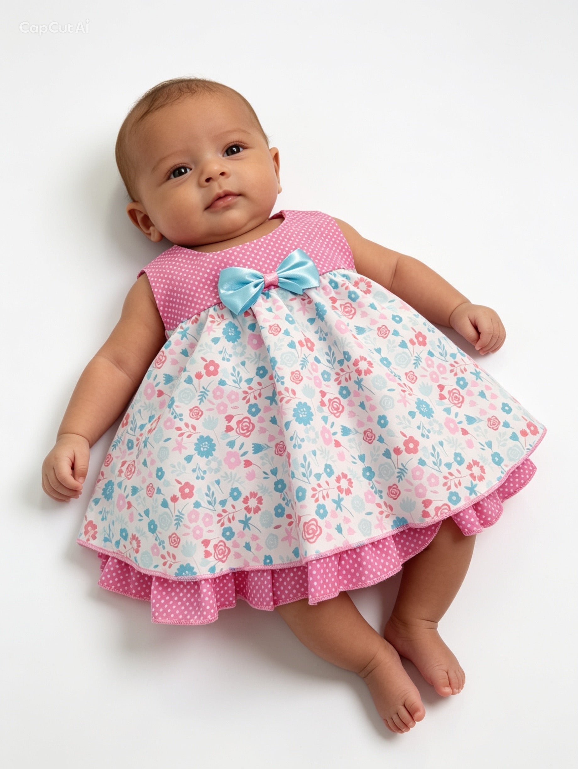 Bebé Vestido Flores Rosadas