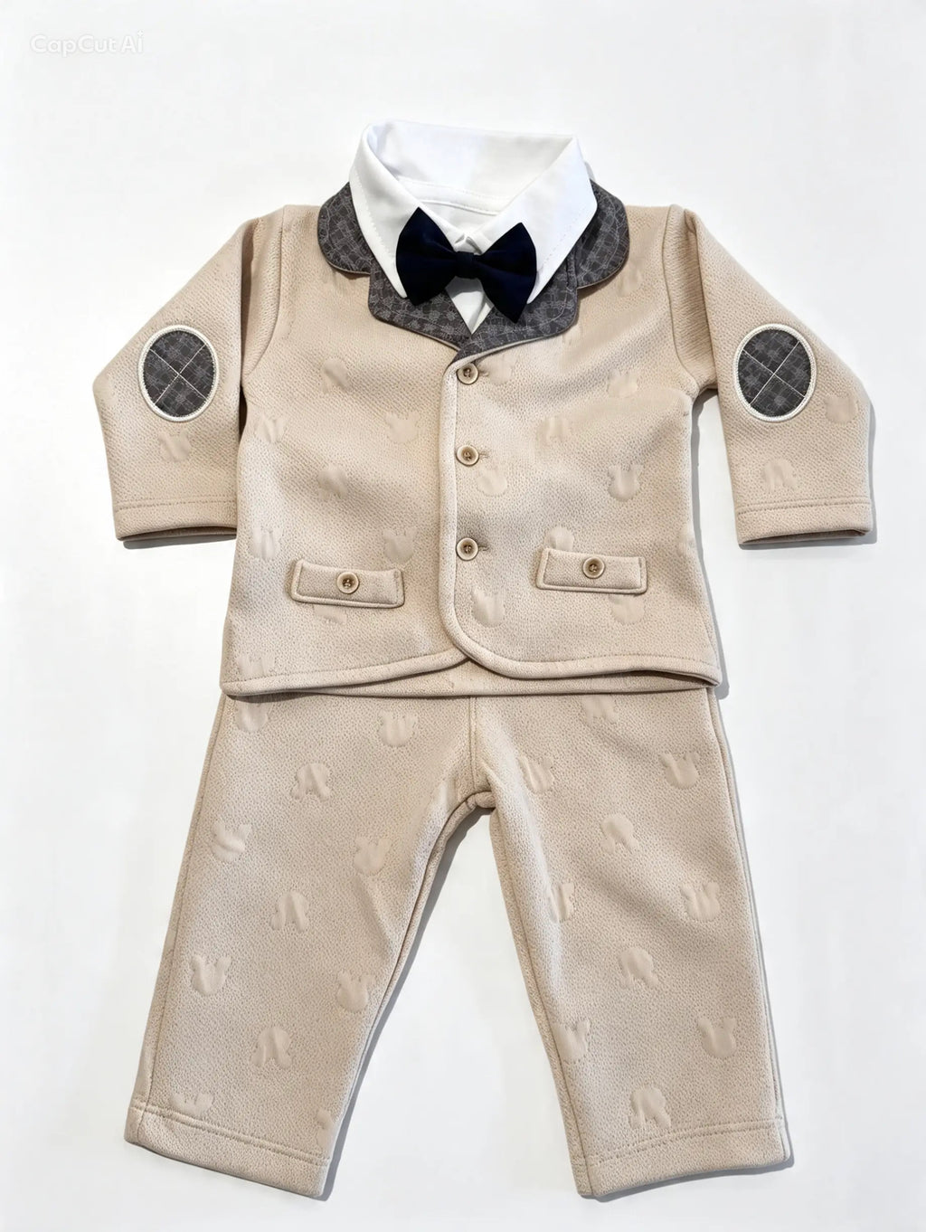 Conjunto beige corbatin