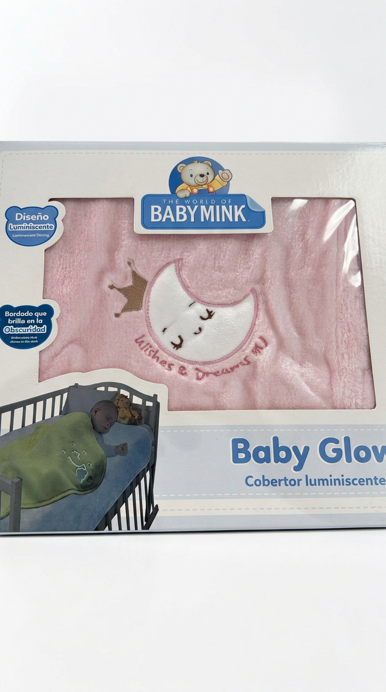 Cobertor Bebé Luminiscente Baby Mink Rosado