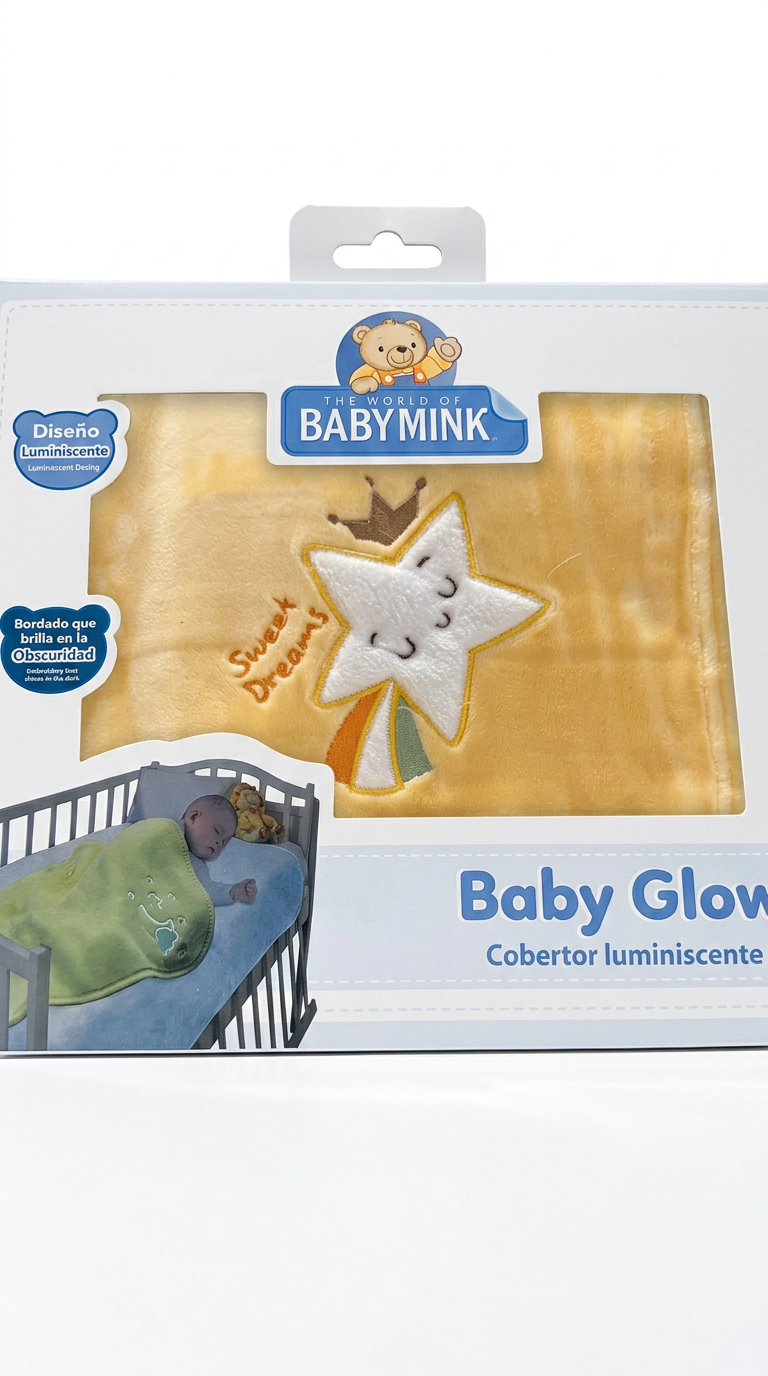 Cobertor Bebé Luminiscente Baby Mink Amarillo
