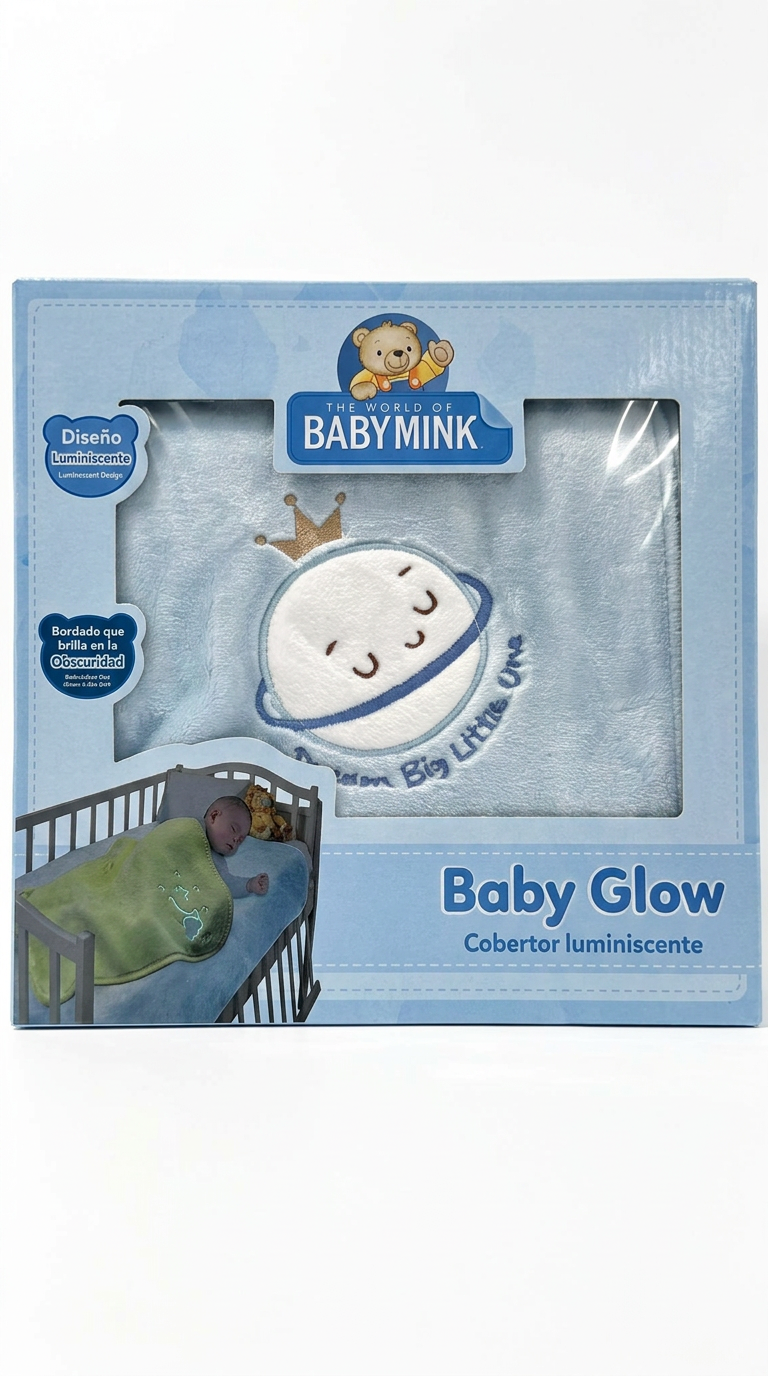 Cobertor Bebé Luminiscente Baby Mink Azúl
