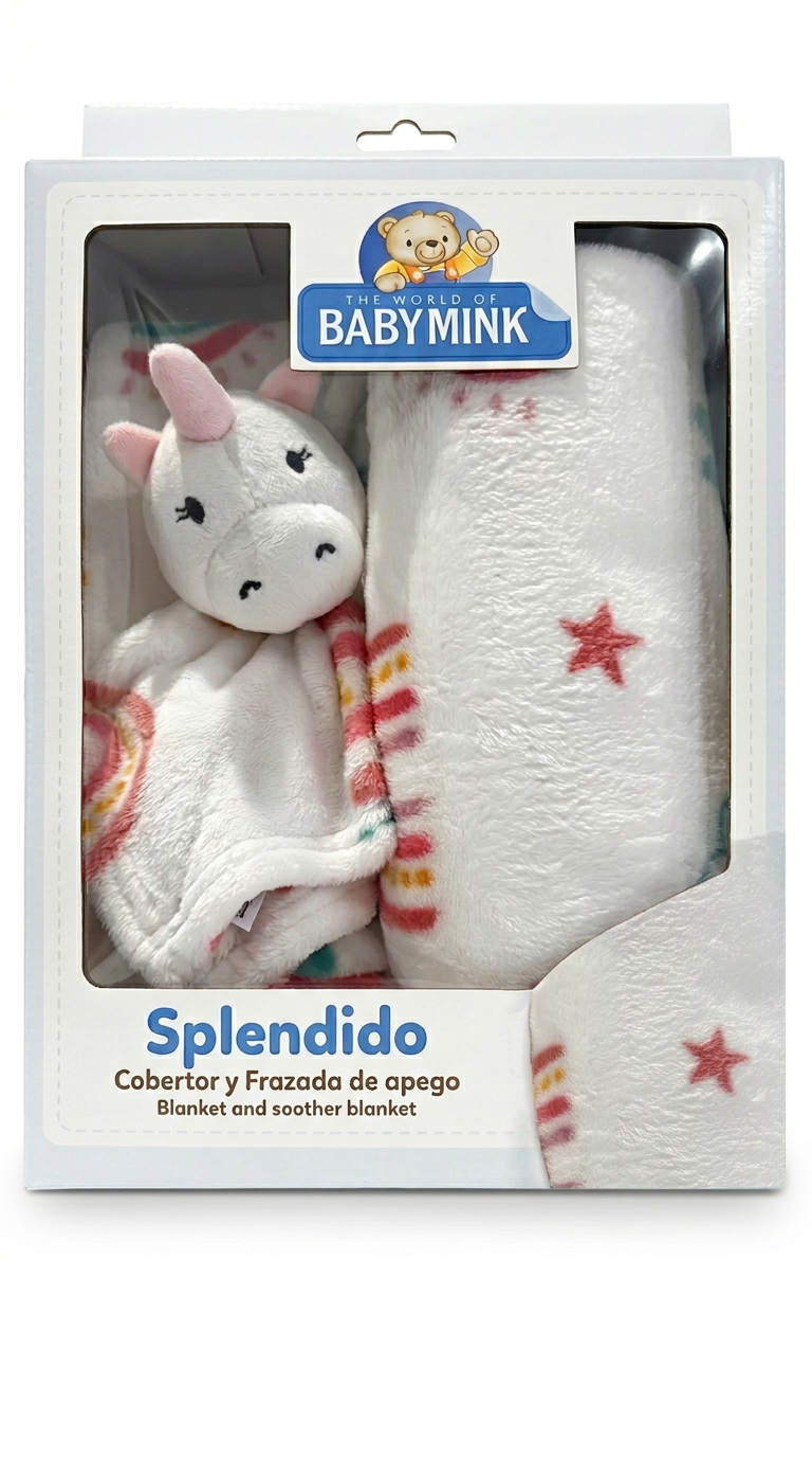 Cobertor y Frazada de Apego Baby Mink Unicornio
